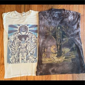 Two vintage Jimi Hendrix t-shirts. Size large.